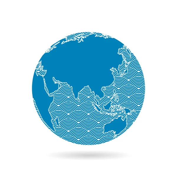 Colorido geométrico abstrato globo terra esfera vetor gráfico modelo conceito ilustração isolado no fundo branco claro — Vetor de Stock
