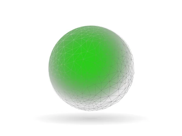 Geometrische overgangsperiode veelhoekige globe. Ongebruikelijke vector grafische sjabloon. Geïsoleerd op witte achtergrond. — Stockvector