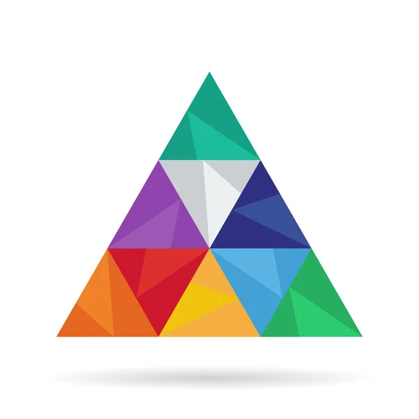 Plantilla gráfica vectorial de diseño de forma triangular abstracta colorida — Vector de stock