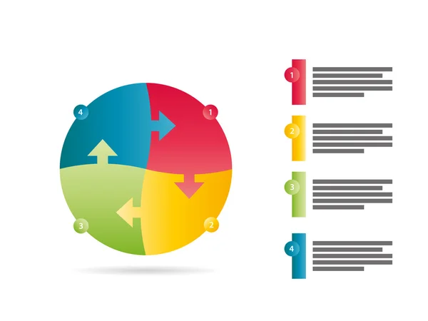 Espectro de arco-íris plano colorido modelo de infográfico apresentação de quebra-cabeça com campo de texto explicativo. Modelo gráfico vetorial . — Vetor de Stock