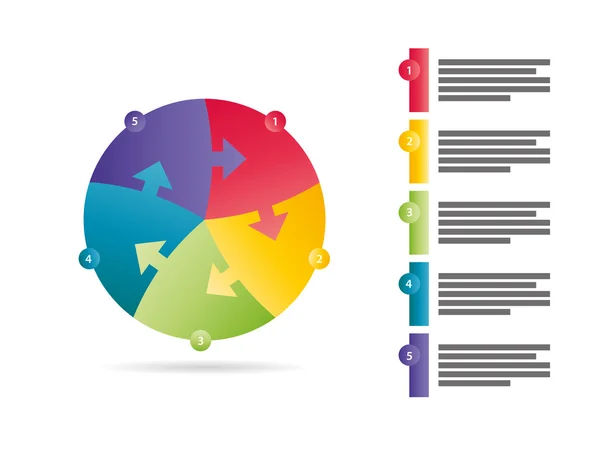 Lapos szivárvány spektrum színes puzzle infographic Bemutatósablon a magyarázó szöveg mező. Vektor grafikus sablon. — Stock Vector