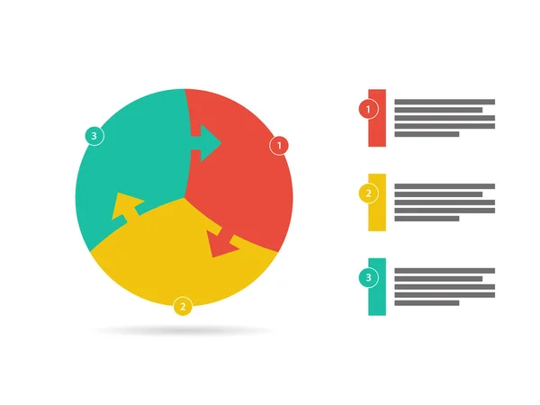 Düz gökkuşağı spektrum renkli bulmaca sunu Infographic şablonu açıklayıcı metin alanı. Vektör grafik şablonu.