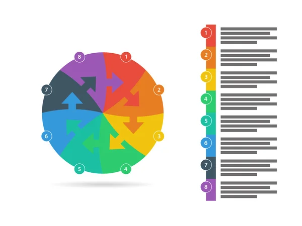 Płaskie tęczy spektrum kolorowe puzzle infographic szablon prezentacji z pola tekst objaśniający. Szablon graficzny wektor. — Wektor stockowy