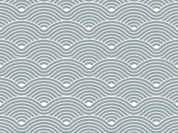 Ondas curvilíneas repetitivas geométricas fundo textura padrão. Modelo de ilustração gráfica vetorial . — Vetor de Stock