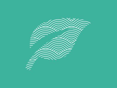 Renkli geometrik yaprak şekli sorunsuz tekrarlayan vektör curvy dalgalar desen doku arka plan vektör grafik illüstrasyon izole beyaz arka plan üzerinde tarafından açıklanan sembolü