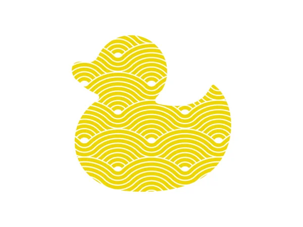 Symbole géométrique coloré en forme de canard décrit par un vecteur répétitif sans couture ondulations courbes texture motif fond vectoriel graphique — Image vectorielle