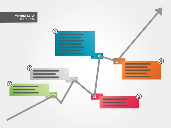 Diagramme coloré croissant d'affaires — Image vectorielle