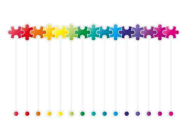 Rainbow színes puzzle-darabokat — Stock Vector