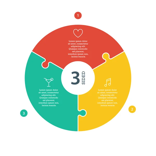 Číslovány plochý duhové spektrum barevných puzzle prezentace infographic graf s vysvětlujícím textem pole izolovaných na bílém pozadí. Vektorové grafiky šablona. — Stockový vektor