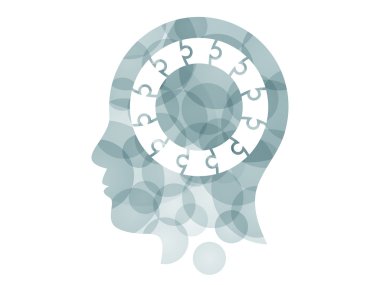 Bulmaca baş sunu vektör çizim grafik şablonunu beyaz arka plan üzerinde izole