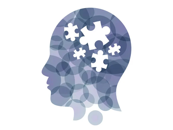 Bulmaca baş sunu vektör çizim grafik şablonunu beyaz arka plan üzerinde izole