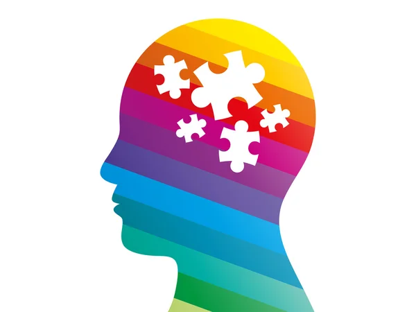 Bulmaca baş sunu vektör çizim grafik şablonunu beyaz arka plan üzerinde izole