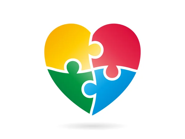 Bulmaca vektör grafik şablonu illüstrasyon izole beyaz arka plan üzerinde kalp şeklinde