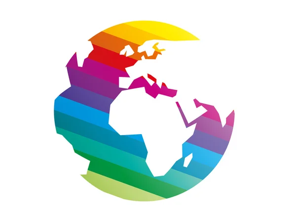 Renkli geometrik soyut dünya küre küre vektör grafik şablonu konsept illüstrasyon izole ışık beyaz arka plan üzerinde