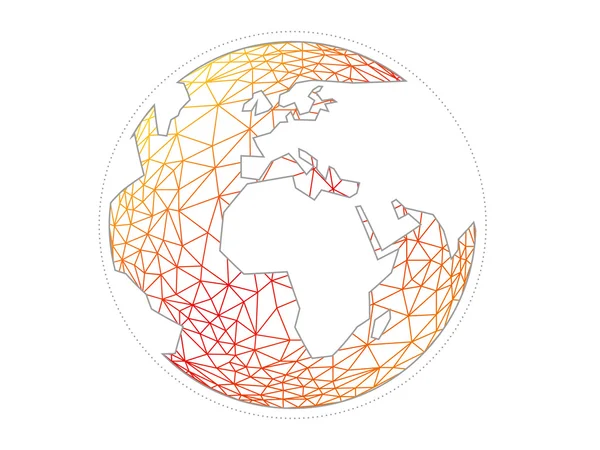 Színes, geometrikus, absztrakt föld globe gömb vektor grafikus sablon koncepció illusztráció elszigetelt a fény fehér háttér — Stock Vector