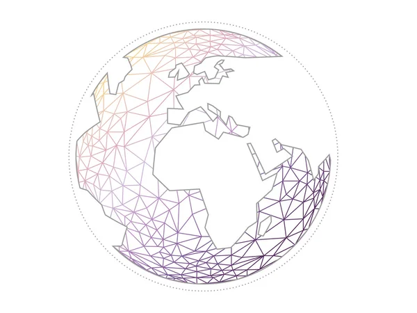 Színes, geometrikus, absztrakt föld globe gömb vektor grafikus sablon koncepció illusztráció elszigetelt a fény fehér háttér — Stock Vector