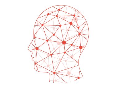 Üçgen poligon geometrik baş sunu vektör çizim grafik şablonu beyaz arka plan üzerinde izole