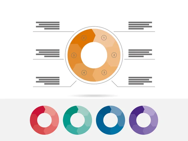 Gráfico de diagrama infográfico de apresentação de quebra-cabeça com campos de texto explicativos. Modelo gráfico vetorial. Isolado em fundo branco. Recolha . — Vetor de Stock