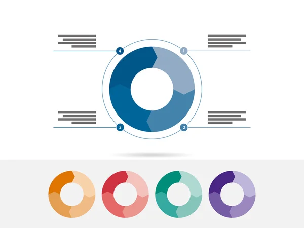 Gráfico de diagrama infográfico de apresentação de quebra-cabeça com campos de texto explicativos. Modelo gráfico vetorial. Isolado em fundo branco. Recolha . — Vetor de Stock