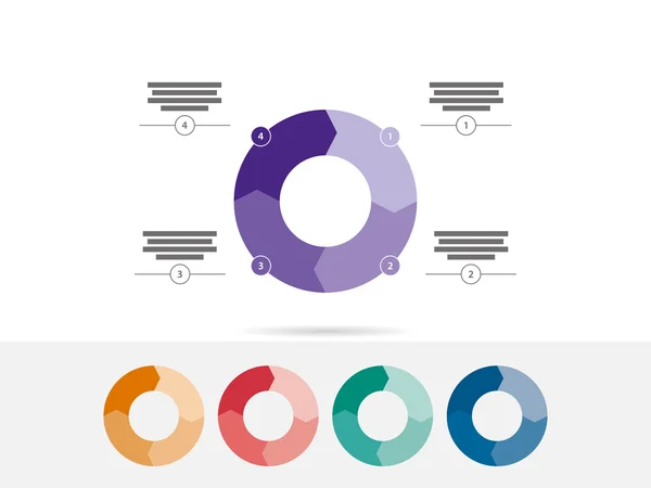 Gráfico de diagrama infográfico de apresentação de quebra-cabeça com campos de texto explicativos. Modelo gráfico vetorial. Isolado em fundo branco. Recolha . — Vetor de Stock