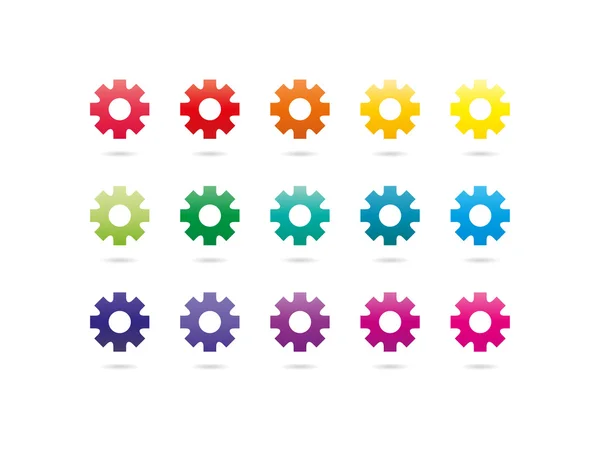 Rainbow spectrum gear icons — Stock Vector