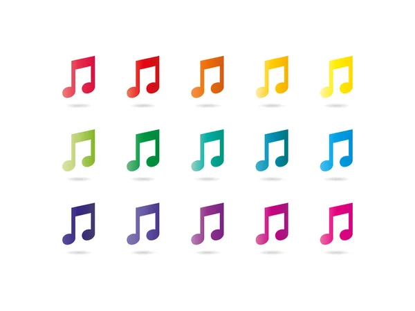 Signos de notas musicales de colores — Vector de stock