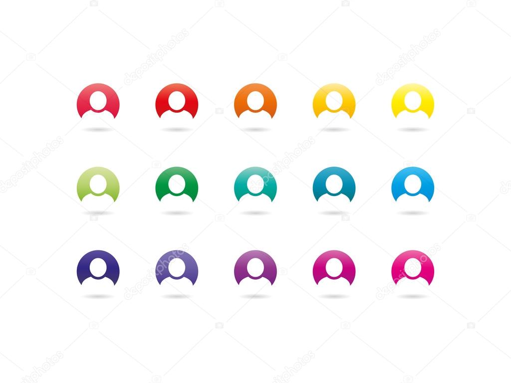 Rainbow spectrum user sign icons