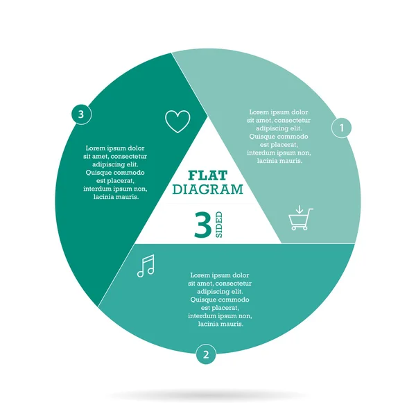 Platte sluiter sjabloon diagram voor uw bedrijfspresentatie met tekstgebieden en pictogrammen. Vector infographic grafisch ontwerp. — Stockvector