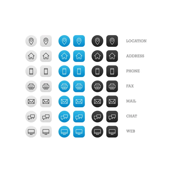 Conjunto de iconos de tarjetas de visita multipropósito planas de iconos web para negocios, finanzas y comunicación. plantilla gráfica vectorial . — Archivo Imágenes Vectoriales