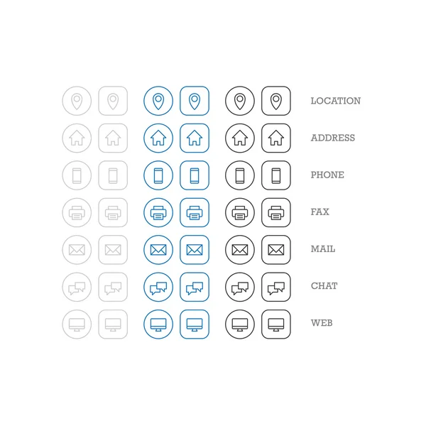 İş, finans ve iletişim için web simgeler düz çok amaçlı kartvizit Icon set. Vektör grafik şablonu.