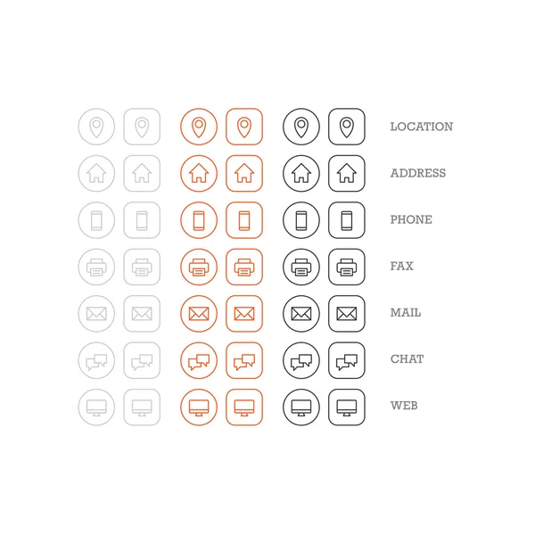 İş, finans ve iletişim için web simgeler düz çok amaçlı kartvizit Icon set. Vektör grafik şablonu.