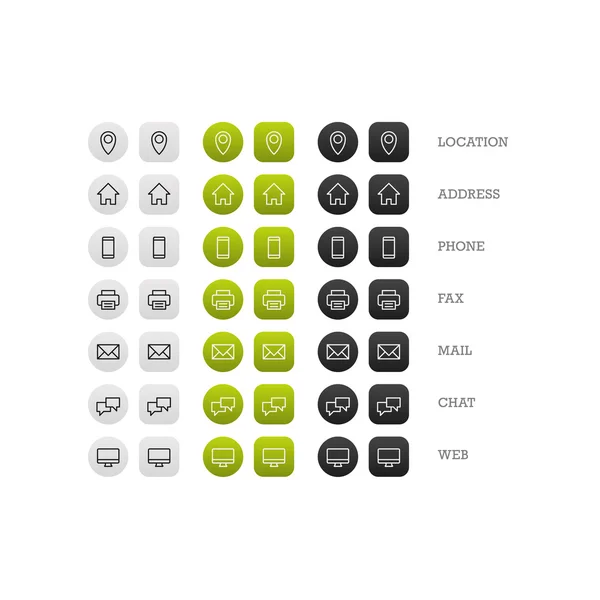 İş, finans ve iletişim için web simgeler düz çok amaçlı kartvizit Icon set. Vektör grafik şablonu.