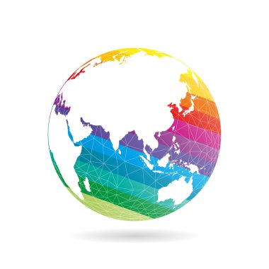 Geometric abstract earth globe sphere concept illustration.