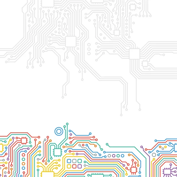技術の抽象的なマザーボードの図の背景 — ストックベクタ