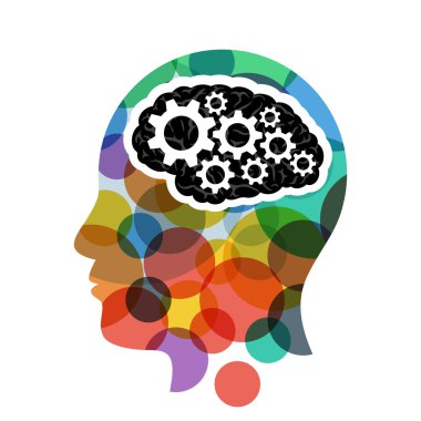 Head with computer brain concept presentation.