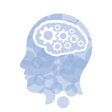 Head with computer brain concept presentation.
