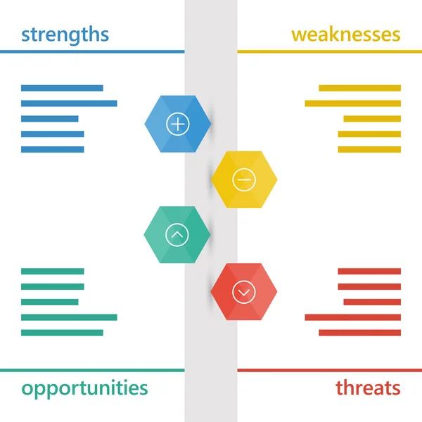 Renkli geometrik swot iş diyagram grafiği
