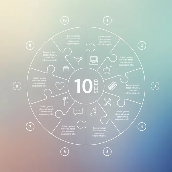 Business concept with options, parts, steps or processes. Circle puzzle infographic. Template for cycle diagram, graph, presentation and round chart. — Stockvector