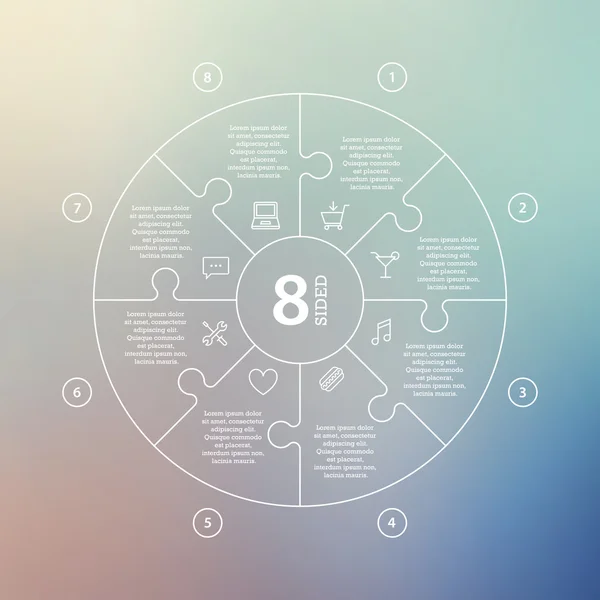 Business concept with options, parts, steps or processes. Circle puzzle infographic. Template for cycle diagram, graph, presentation and round chart. — Stok Vektör