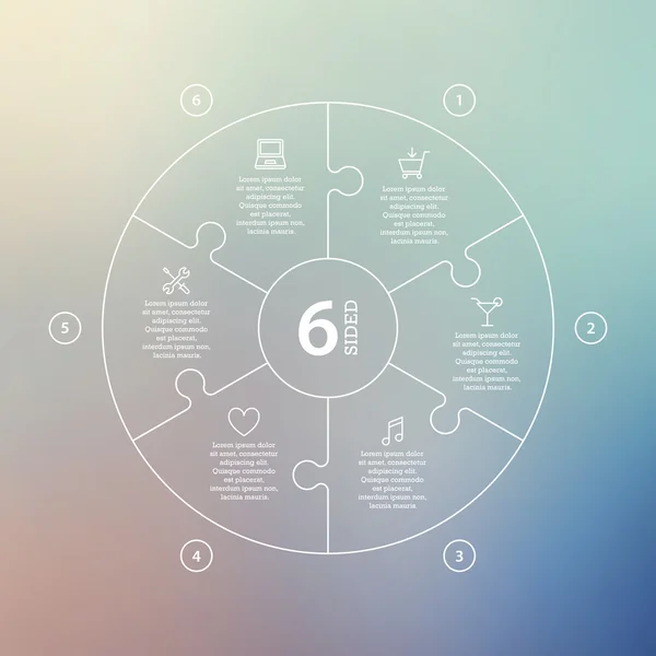 Business concept with options, parts, steps or processes. Circle puzzle infographic. Template for cycle diagram, graph, presentation and round chart. — Stock vektor