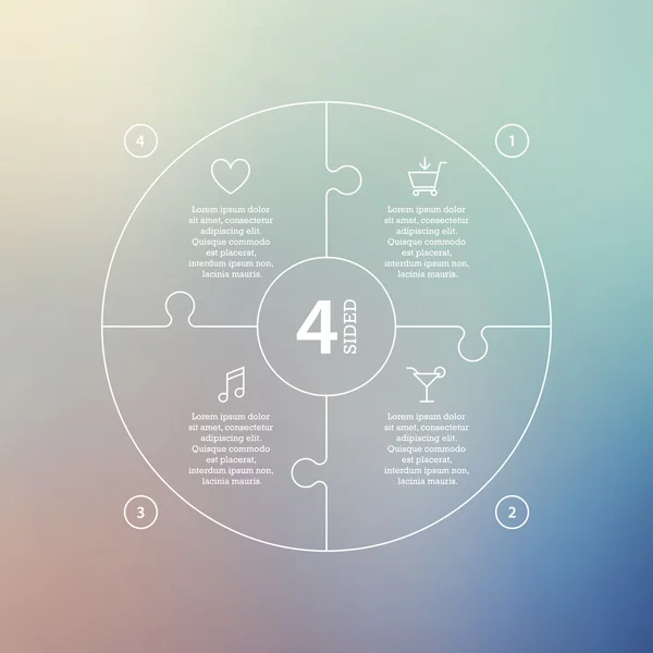 Business concept with options, parts, steps or processes. Circle puzzle infographic. Template for cycle diagram, graph, presentation and round chart. — Stok Vektör