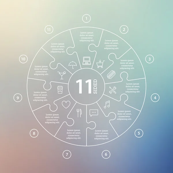 Business concept with options, parts, steps or processes. Circle puzzle infographic. Template for cycle diagram, graph, presentation and round chart. — Stockový vektor