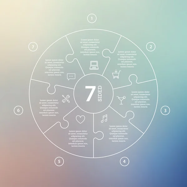 Concetto di business con opzioni, parti, fasi o processi. Infografica del puzzle del cerchio. Modello per diagramma del ciclo, grafico, presentazione e grafico rotondo . — Vettoriale Stock