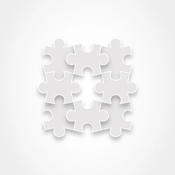 Puzzle pieces forming a square. — Stockový vektor