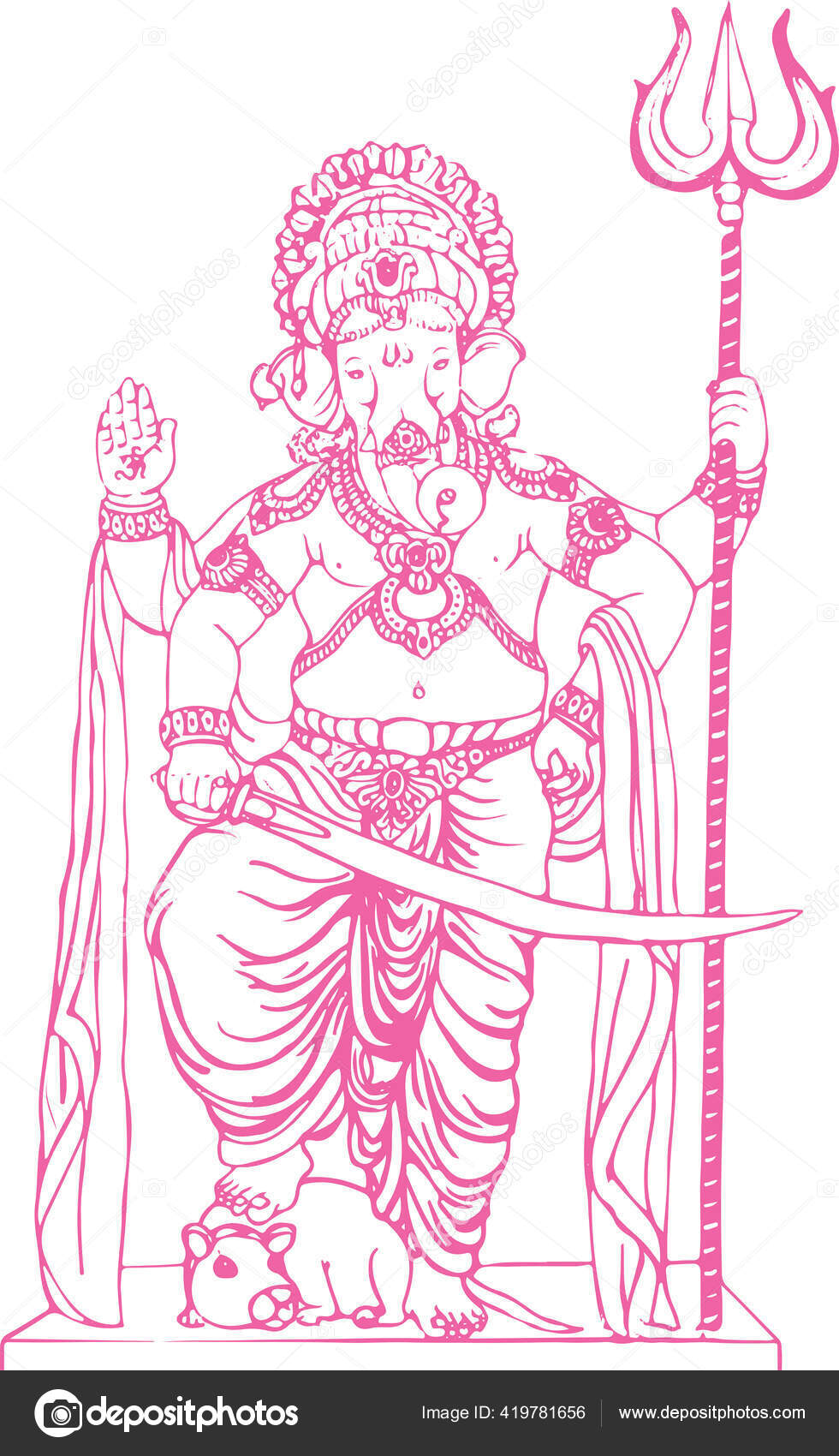 Lord Ganesha Drawing by Bas Van der Mije - Fine Art America