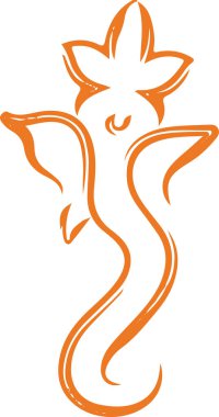 Hindu Tanrısı Ganesha 'nın ya da Ganpati Yaratıcı Ana Hattı Düzenlenebilir Vektör İllüzyonu' nun çizimi ya da çizimi