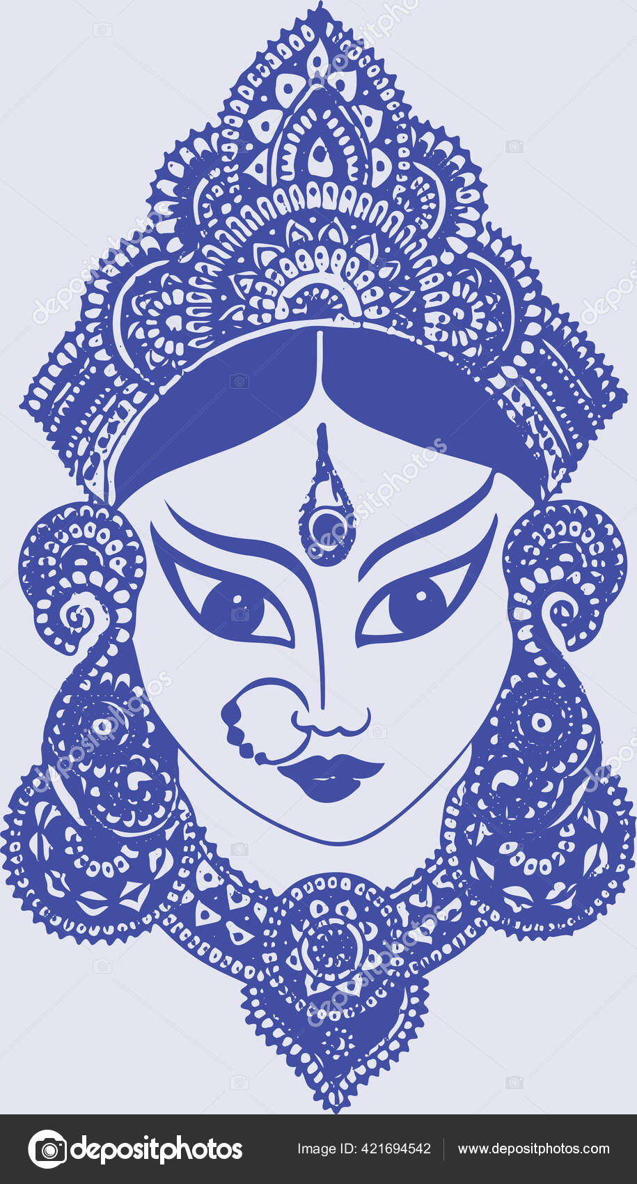 Drawing Sketch Goddess Chamundi Durga Maa Outline Editable Vector  Illustration Stock Vector by ©manjunaths88@gmail.com 420763746