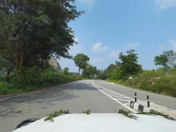 Maddur Karnataka Inde Oct 2020 Belle Route Vue Sur Nature — Photo