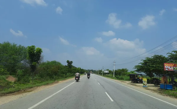 Maddur Karnataka India Oct 2020 Hermosa Vista Carretera Aldea Con —  Fotos de Stock