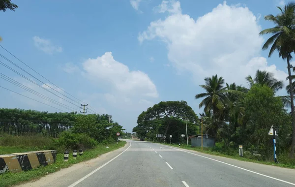 Maddur Karnataka Índia Oct 2020 Bela Vista Estrada Aldeia Com — Fotografia de Stock